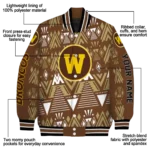 personalized-western-michigan-broncos-pyramid-shapes-brown-varsity-jacket-best-selling.webp
