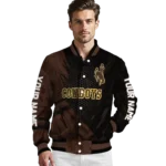 personalized-wyoming-cowboys-hexagon-mesh-brown-black-varsity-jacket-best-selling.webp
