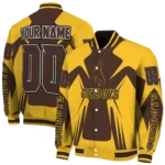 personalized-wyoming-cowboys-spider-mark-brown-gold-varsity-jacket-best-selling.webp
