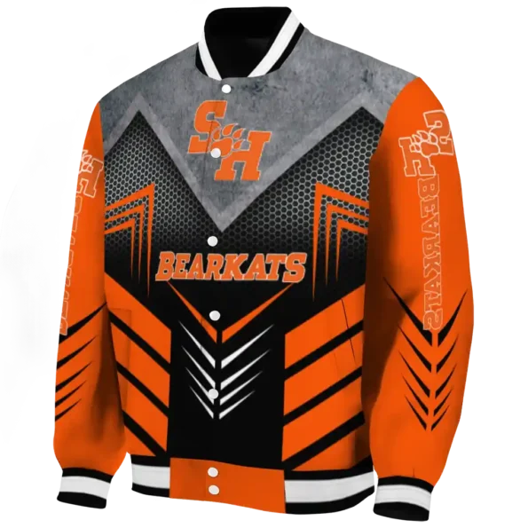 sam houston bearkats arrow layer orange black varsity jacket best selling
