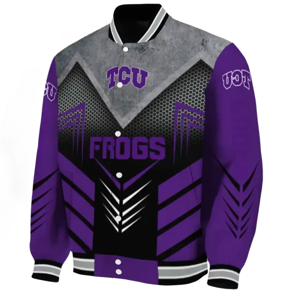 tcu horned frogs arrow layer purple black varsity jacket best selling
