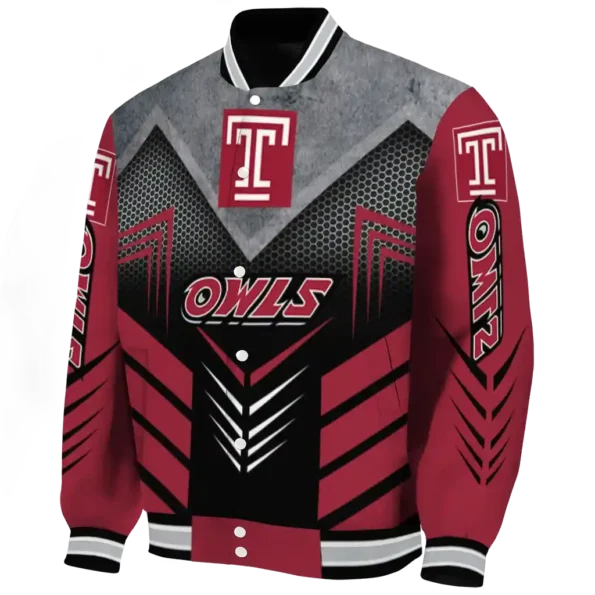 temple owls arrow layer red black varsity jacket best selling