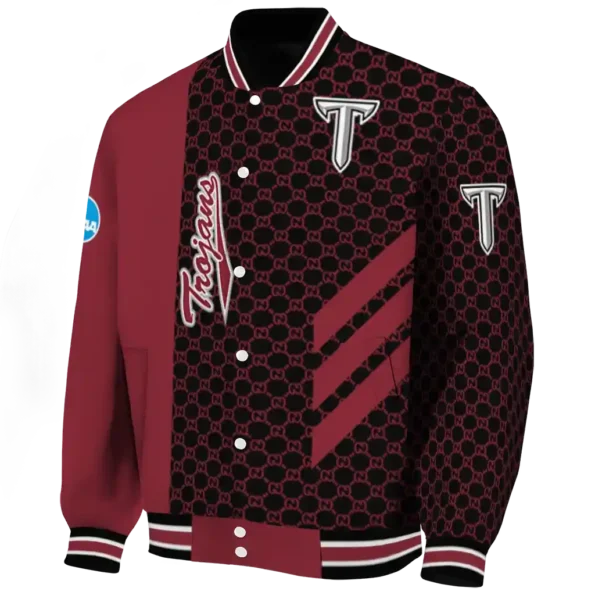 troy trojans triple side stripes red black varsity jacket best selling
