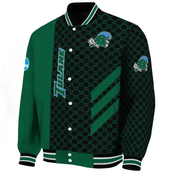 tulane green wave triple side stripes green black varsity jacket best selling