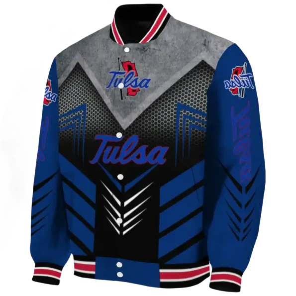 tulsa golden hurricane arrow layer blue black varsity jacket best selling