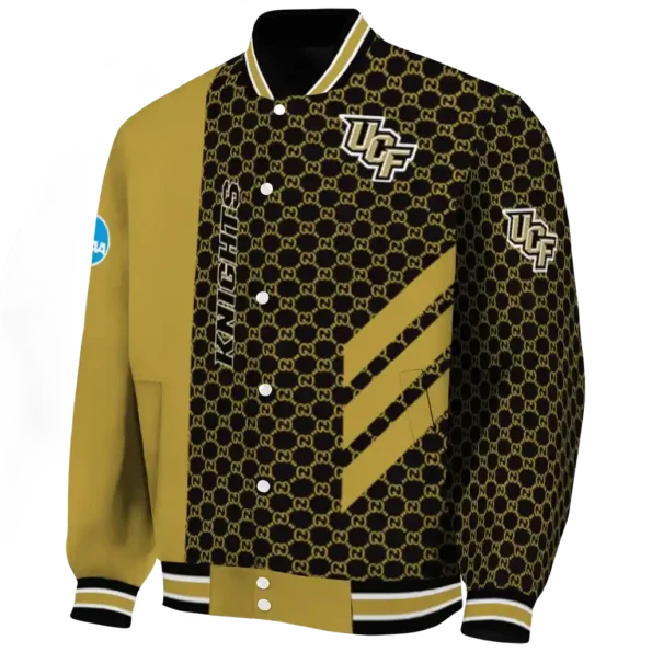 ucf knights triple side stripes gold black varsity jacket best selling
