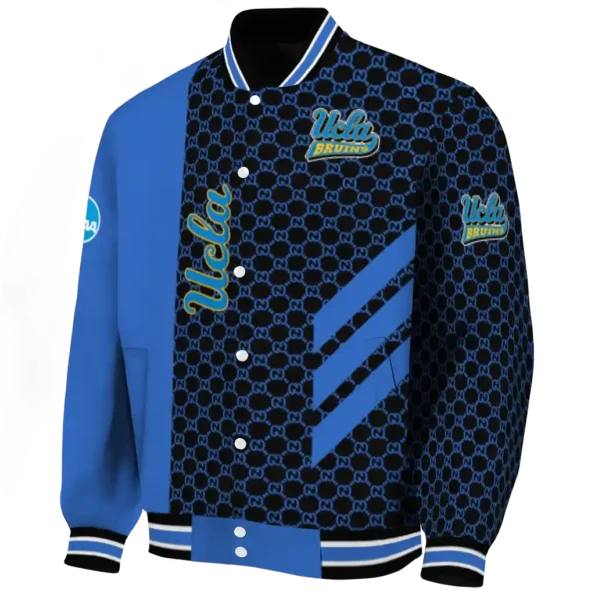 ucla bruins triple side stripes blue black varsity jacket best selling
