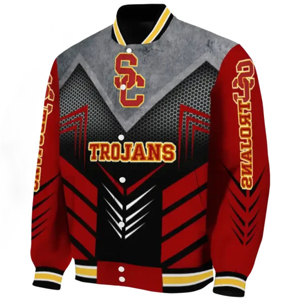 usc trojans arrow layer red black varsity jacket best selling