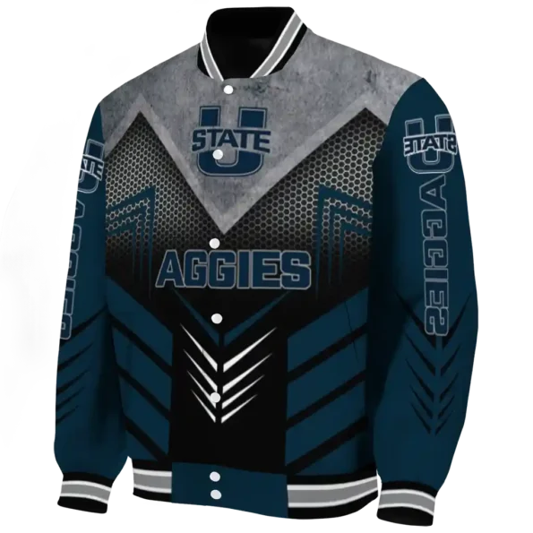 utah state aggies arrow layer navy black varsity jacket best selling