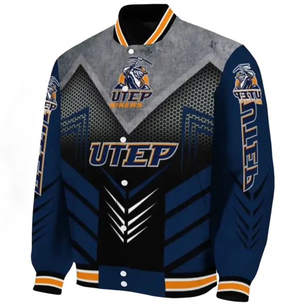 utep miners arrow layer blue black varsity jacket best selling