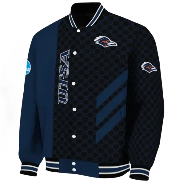 utsa roadrunners triple side stripes orange black varsity jacket best selling