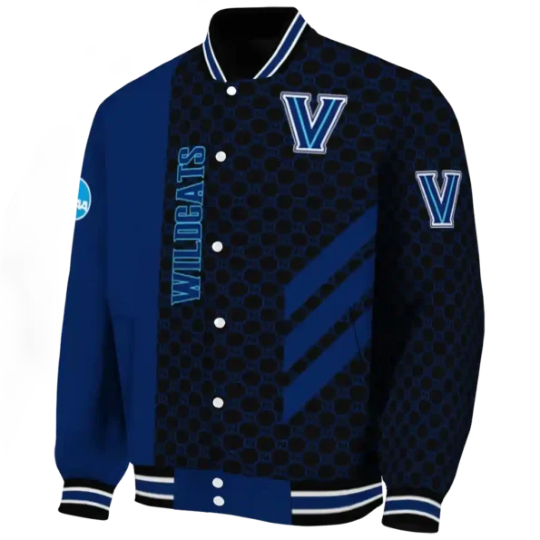 villanova wildcats triple side stripes navy black varsity jacket best selling
