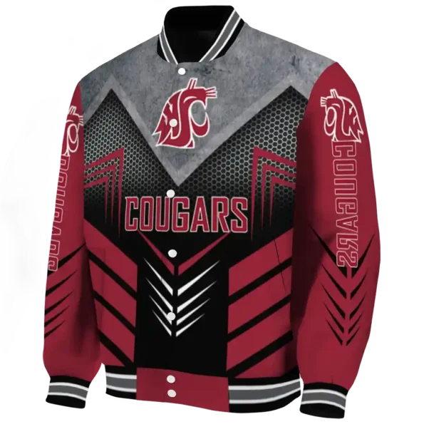 washington state cougars arrow layer crimson black varsity jacket best selling