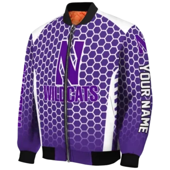 Northwestern Wildcats Jacket - Personalized Hexagon Grid Purple
