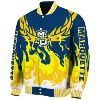 Marquette Golden Eagles Jacket - Custom Winged Blaze Blue White Deluxe