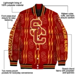 custom usc trojans bolt stripe red varsity jacket best selling.webp