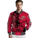 custom western kentucky hilltoppers hexagon cluster red black varsity jacket best selling.webp