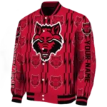 customized-arkansas-state-red-wolves-bolt-stripe-scarlet-varsity-jacket-best-selling.webp