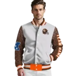 customized-bowling-green-falcons-speckled-arms-orange-gray-varsity-jacket-best-selling.webp