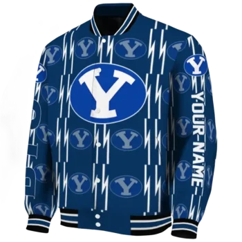 BYU Cougars Jacket - Customized Bolt Stripe Blue Deluxe