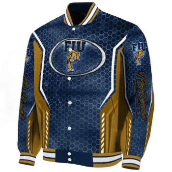 Customized FIU Panthers Power Plate Blue Varsity Jacket