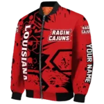 customized-louisiana-ragin-cajuns-hexagon-cluster-red-black-bomber-jacket-best-selling.webp