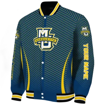 Marquette Golden Eagles Jacket - Customized Chevron Arrow Blue Deluxe