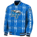 customized-middle-tennessee-blue-raiders-bolt-stripe-blue-varsity-jacket-best-selling.webp