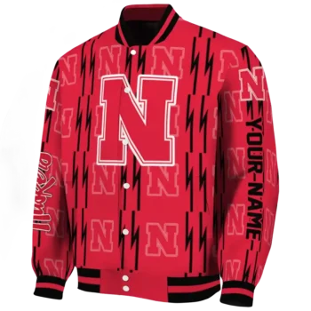 Nebraska Cornhuskers Jacket - Customized Bolt Stripe Red Deluxe