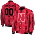 customized-nebraska-cornhuskers-bolt-stripe-red-varsity-jacket-best-selling.webp