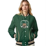 customized ohio bobcats chevron arrow green varsity jacket best selling.webp
