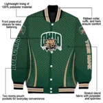customized ohio bobcats chevron arrow green varsity jacket best selling.webp