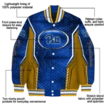customized pittsburgh panthers power plate royal blue varsity jacket best selling.webp