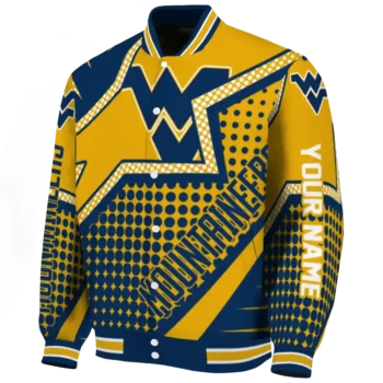 West Virginia Mountaineers Jacket - Customized Star Burst Blue Deluxe