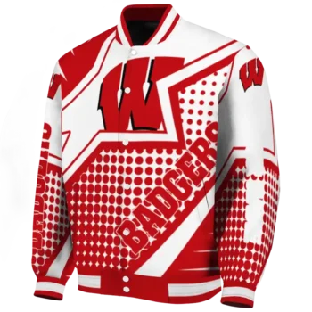 Wisconsin Badgers Jacket - Customized Star Burst Red Deluxe