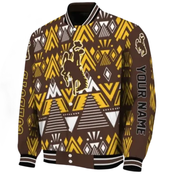 Wyoming Cowboys Jacket - Customized Pyramid Shapes Brown Deluxe