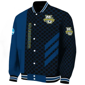 Marquette Golden Eagles Jacket - Triple Side Stripes Blue Black Deluxe
