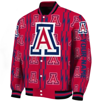 Arizona Wildcats Jacket - Personalized Bolt Stripe Red Deluxe