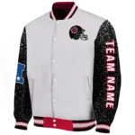 personalized-arkansas-state-red-wolves-speckled-arms-scarlet-gray-varsity-jacket-best-selling.webp