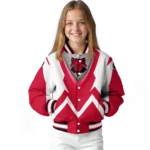 personalized-arkansas-state-red-wolves-v-stripes-scarlet-white-varsity-jacket-best-selling.webp