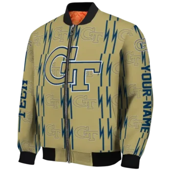 Georgia Tech Yellow Jackets Jacket - Personalized Bolt Stripe Gold Deluxe