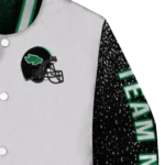 personalized-north-texas-mean-green-speckled-arms-green-gray-varsity-jacket-best-selling.webp