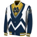 personalized-notre-dame-fighting-irish-v-stripes-navy-white-varsity-jacket-best-selling.webp