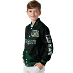 personalized ohio bobcats hexagon mesh green black varsity jacket best selling.webp