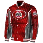personalized-ohio-state-buckeyes-power-plate-scarlet-varsity-jacket-best-selling.webp