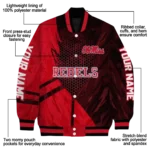personalized ole miss rebels hexagon mesh red black varsity jacket best selling.webp