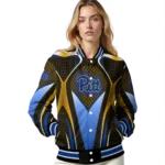 personalized pittsburgh panthers mesh chest gold black varsity jacket best selling.webp