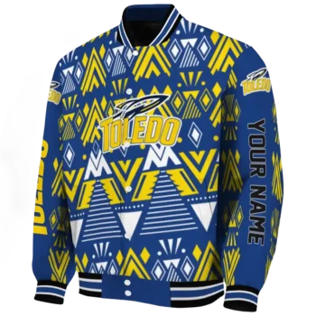 Toledo Rockets Jacket - Personalized Pyramid Shapes Blue Deluxe