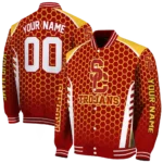 personalized-usc-trojans-hexagon-grid-red-varsity-jacket-best-selling.webp