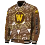 personalized-western-michigan-broncos-pyramid-shapes-brown-varsity-jacket-best-selling.webp